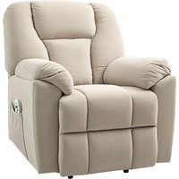 HOMCOM Relaxsessel mit Massagefunktion und Heizung, elektrischer Relaxsessel mit verstellbarer Rückenlehne, USB-Anschlüssen, Fernbedienung, Relaxstuhl für Senioren, Beige   Aosom von HOMCOM