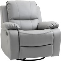 HOMCOM Relaxsessel drehbarer Fernsehsessel 135° neigbar mit Fußstütze Polyester Grau bis 150 kg 72x71x60cm für Komfort und Entspannung   Aosom.de von HOMCOM