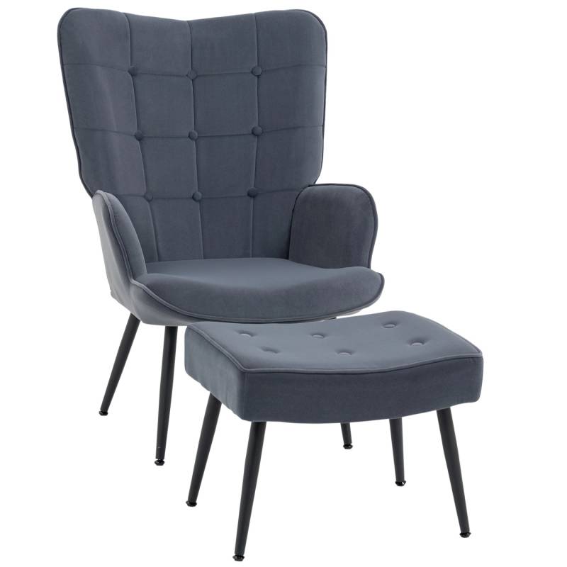 HOMCOM Relaxstuhl mit Fußhocker Armlehne von HOMCOM