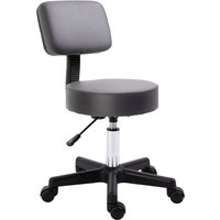 HOMCOM Rollhocker Höhenverstellbarer Arbeitshocker mit Lehne, Grau Ø35 x 72-84cm HOMCOM Rollhocker Höhenverstellbarer Arbeitshocker mit Lehne, Grau Ø35 x 72-84cm von HOMCOM