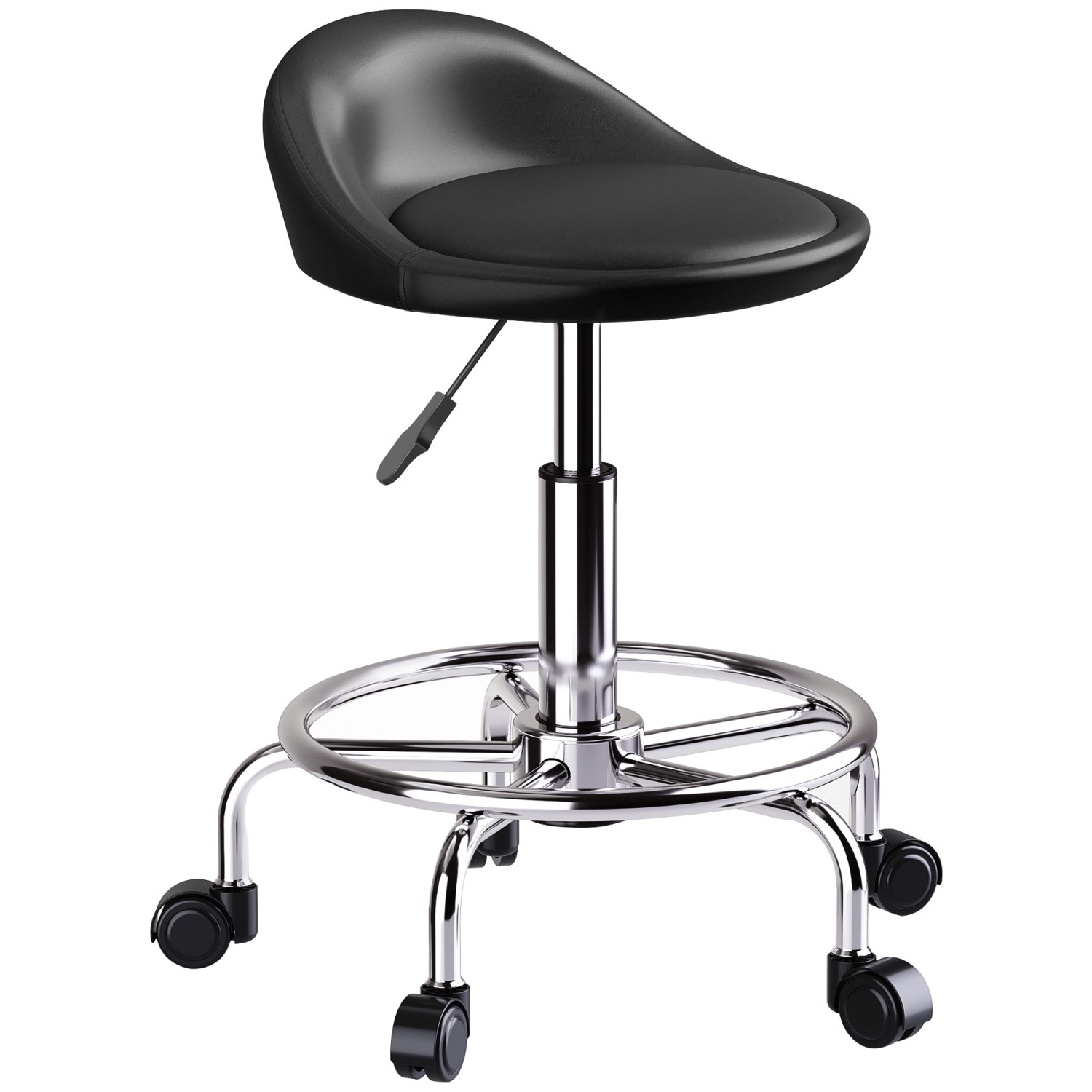 HOMCOM Rollhocker Kunstleder Metall 43L x 43B x 59-75H cm Schwarz HOMCOM Rollhocker Kunstleder Metall 43L x 43B x 59-75H cm Schwarz von HOMCOM