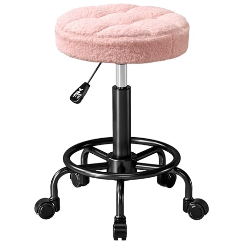 HOMCOM Rollhocker höhenverstellbar Drehhocker 50-66 cm Arbeitshocker 360° drehbar Bürohocker Hocker für Büro Salon Massage Spa Rosa HOMCOM Rollhocker höhenverstellbar Drehhocker 50-66 cm Arbeitshocker 360° drehbar Bürohocker Hocker für Büro Salon Massage Spa Rosa von HOMCOM