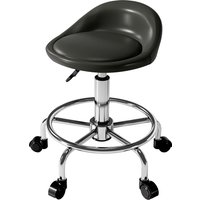 HOMCOM Rollhocker höhenverstellbar mit Rückenlehne Drehhocker 59-75 cm Arbeitshocker 360° drehbar Hocker Bürohocker für Büro Salon Massage Spa Schwarz   Aosom von HOMCOM