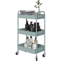 HOMCOM Rollwagen aus Stahl mit durchbrochenen Platten, Rollwagen mit 3 Ebenen - 45 x 30,6 x 79 cm - Hellblau Aosom HOMCOM Rollwagen aus Stahl mit durchbrochenen Platten, Rollwagen mit 3 Ebenen - 45 x 30,6 x 79 cm - Hellblau Aosom von HOMCOM