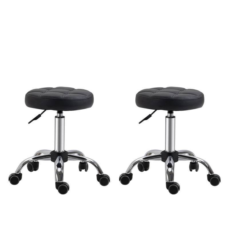 HOMCOM Salon Hocker Kunstleder Schaumstoff Schwarz 35,5 x 63H cm HOMCOM Salon Hocker Kunstleder Schaumstoff Schwarz 35,5 x 63H cm von HOMCOM