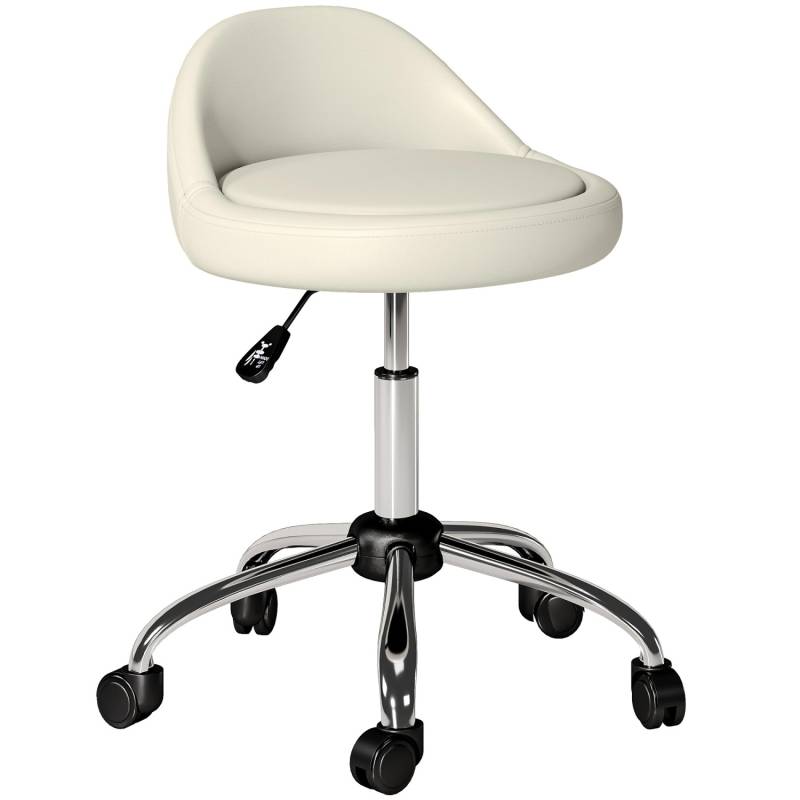 HOMCOM Salonstuhl Kunstleder 35 x 63-83H cm Weiß von HOMCOM