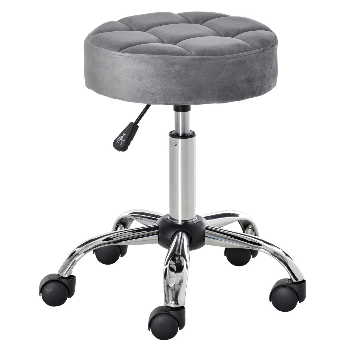 HOMCOM Salonstuhl mit Rädern Drehbar 35 x 35 x 49-61cm HOMCOM Salonstuhl mit Rädern Drehbar 35 x 35 x 49-61cm von HOMCOM