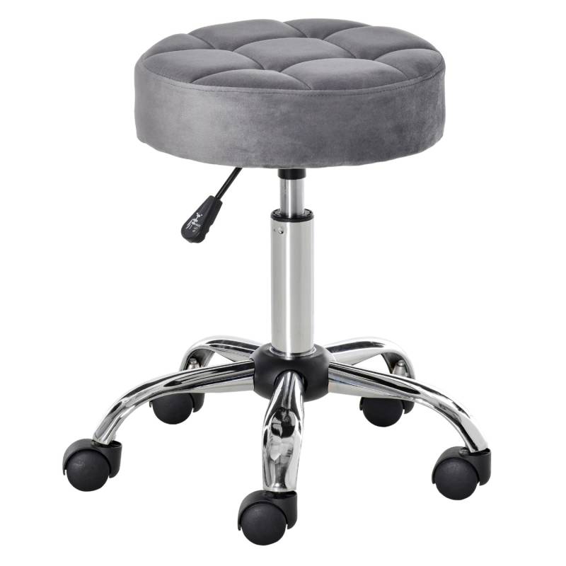 HOMCOM Salonstuhl mit Rädern Drehbar 35 x 35 x 49-61cm von HOMCOM