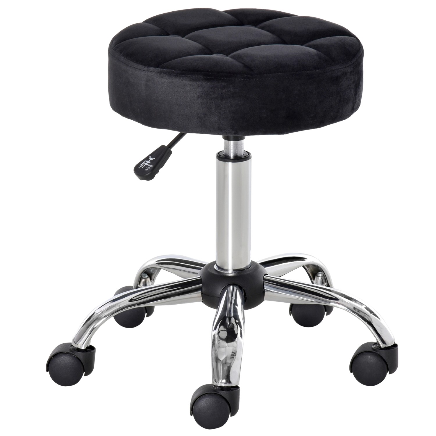 HOMCOM Salonstuhl mit Rädern Höhenverstellbar Drehbar 35 x 35 x 49-61 cm HOMCOM Salonstuhl mit Rädern Höhenverstellbar Drehbar 35 x 35 x 49-61 cm von HOMCOM