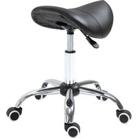HOMCOM Sattelhocker Arbeitshocker Drehstuhl höhenverstellbar gepolstert in Schwarz, ideal für Kosmetik & Büro   Aosom.de von HOMCOM