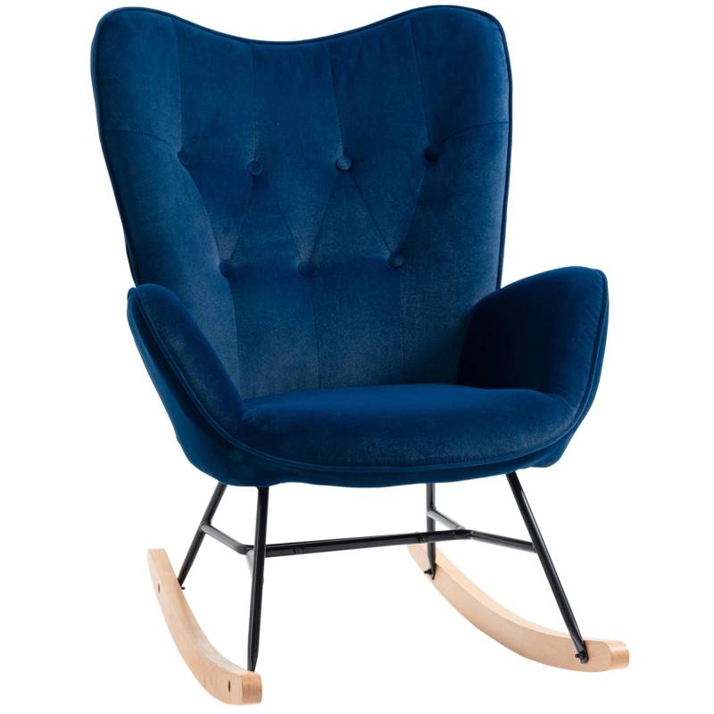 HOMCOM Schaukelsessel Polyester Schaumstoff Blau+Natur 65B x 70T x 96H cm HOMCOM Schaukelsessel Polyester Schaumstoff Blau+Natur 65B x 70T x 96H cm von HOMCOM