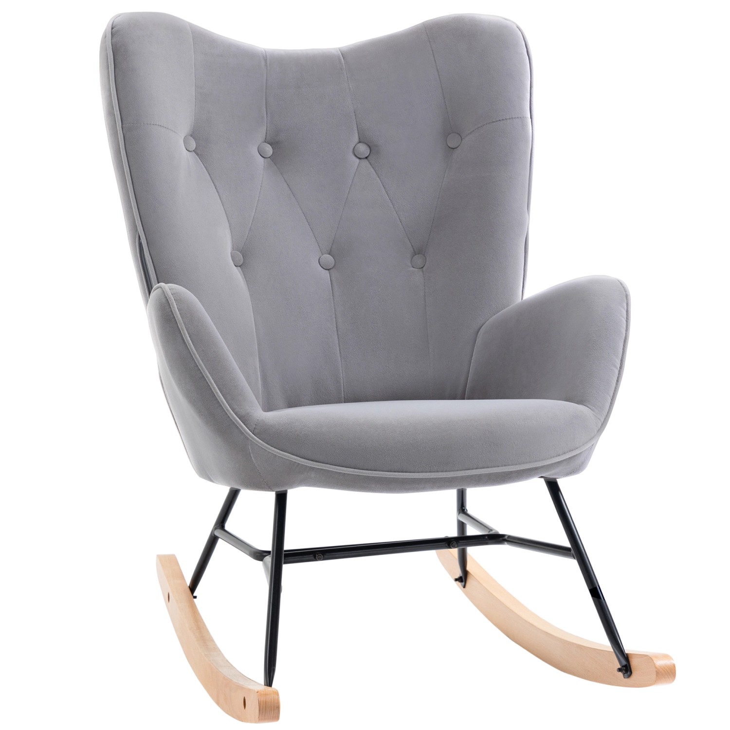 HOMCOM Schaukelsessel Polyester Schaumstoff Hellgrau+Natur 65B x 70T x 96H cm HOMCOM Schaukelsessel Polyester Schaumstoff Hellgrau+Natur 65B x 70T x 96H cm von HOMCOM