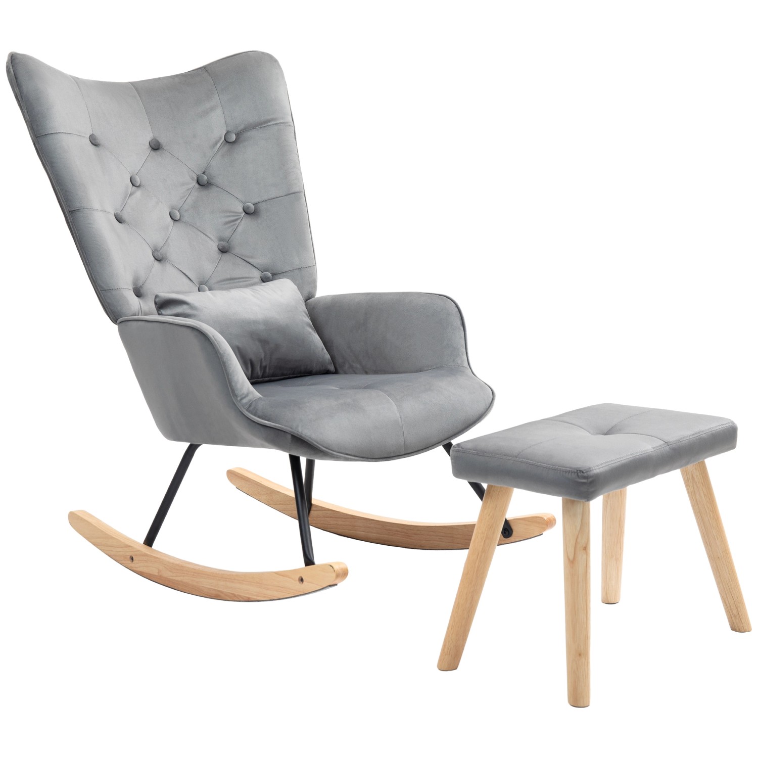HOMCOM Schaukelsessel mit Hocker Samt Dunkelgrau 66L x 96B x 101H cm HOMCOM Schaukelsessel mit Hocker Samt Dunkelgrau 66L x 96B x 101H cm von HOMCOM