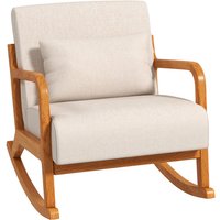 HOMCOM Schaukelstuhl, LxBxH: 64,5 x 92 x 81,5 cm - weiss von HOMCOM