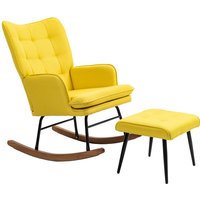 HOMCOM Schaukelstuhl, LxBxH: 64 x 89 x 90 cm - gelb von HOMCOM