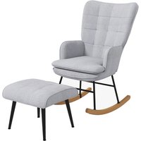 HOMCOM Schaukelstuhl, LxBxH: 64 x 89 x 90 cm - grau von HOMCOM