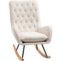 HOMCOM Schaukelstuhl, LxBxH: 69 x 90 x 100 cm - weiss von HOMCOM