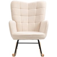 HOMCOM Schaukelstuhl, LxBxH: 71 x 92 x 101 cm - beige von HOMCOM