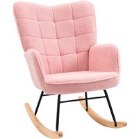 HOMCOM Schaukelstuhl, LxBxH: 71 x 92 x 101 cm - rosa von HOMCOM