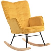 HOMCOM Schaukelstuhl, Schaukelsessel mit Kordoptik, Armlehne für Wohnzimmer von HOMCOM