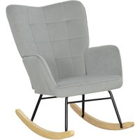 HOMCOM Schaukelstuhl, Schaukelsessel mit Samtoptik, Armlehne für Wohnzimmer von HOMCOM