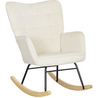 HOMCOM Schaukelstuhl, Schaukelsessel mit Samtoptik, Armlehne für Wohnzimmer von HOMCOM