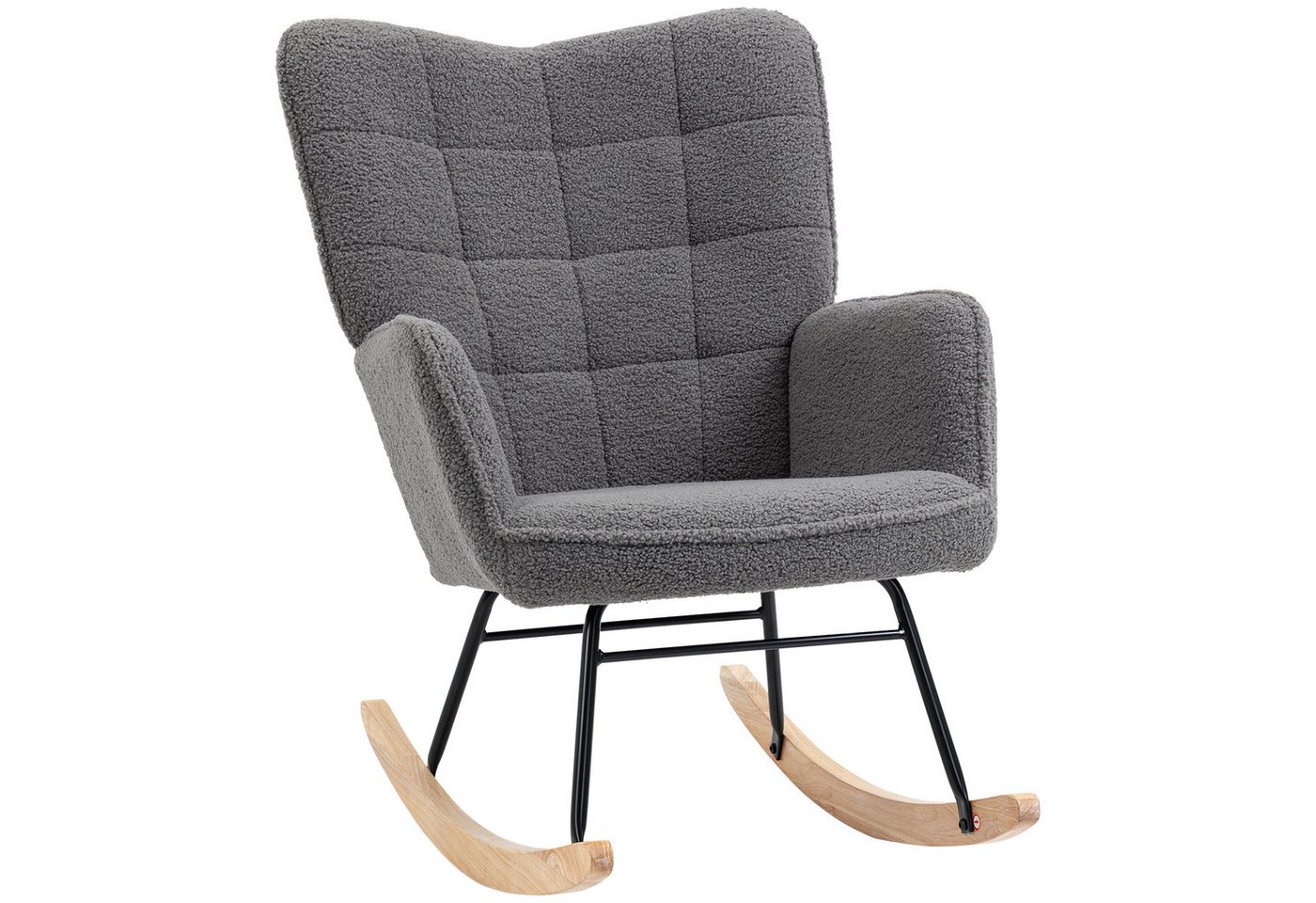 HOMCOM Schaukelstuhl Akzentstuhl, Wohnzimmersessel für Schlafzimmer (Schwingsessel, 1 St), für Wohnzimmer, Dunkelgrau von HOMCOM
