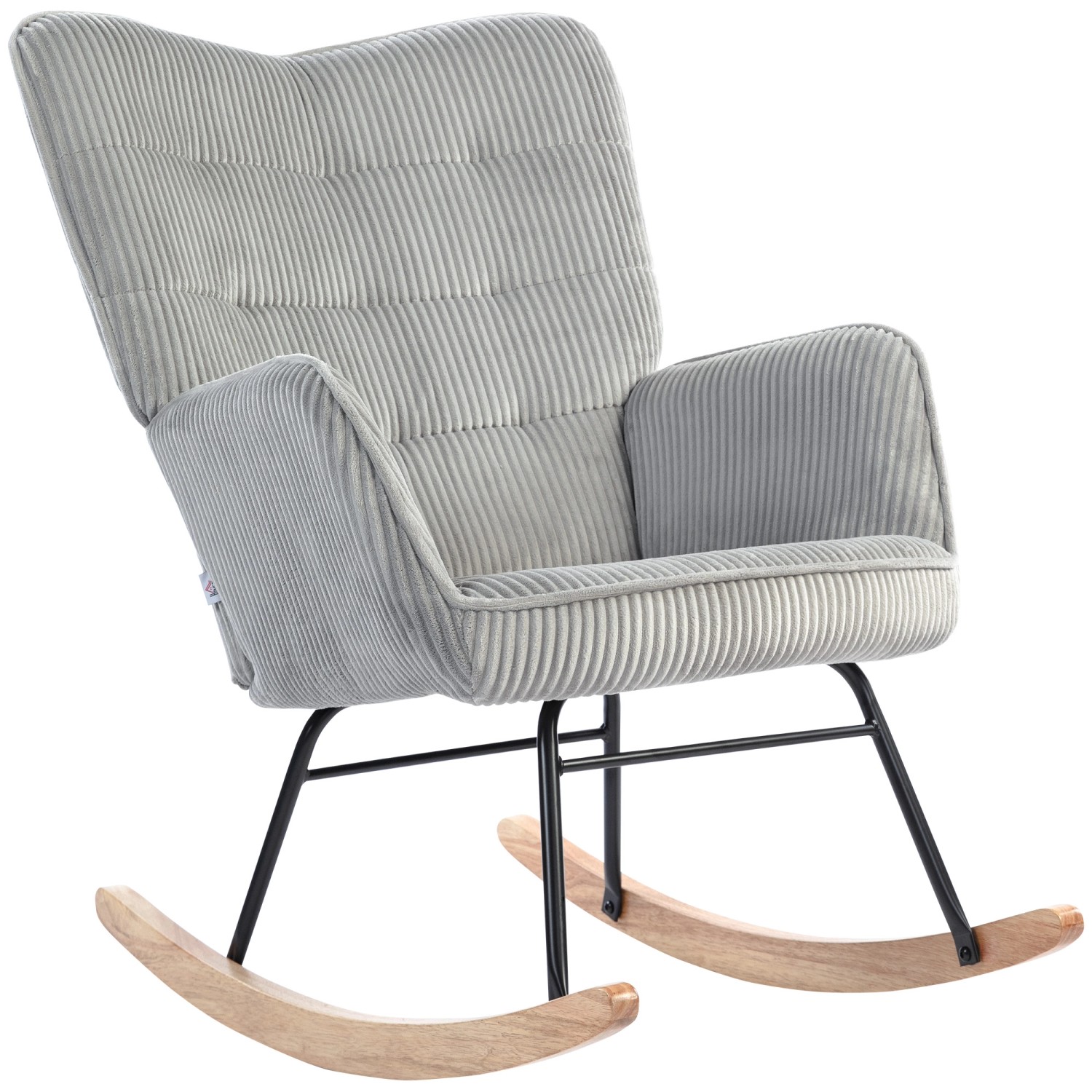 HOMCOM Schaukelstuhl Kord 100% Polyester Buchenholz Hellgrau HOMCOM Schaukelstuhl Kord 100% Polyester Buchenholz Hellgrau von HOMCOM
