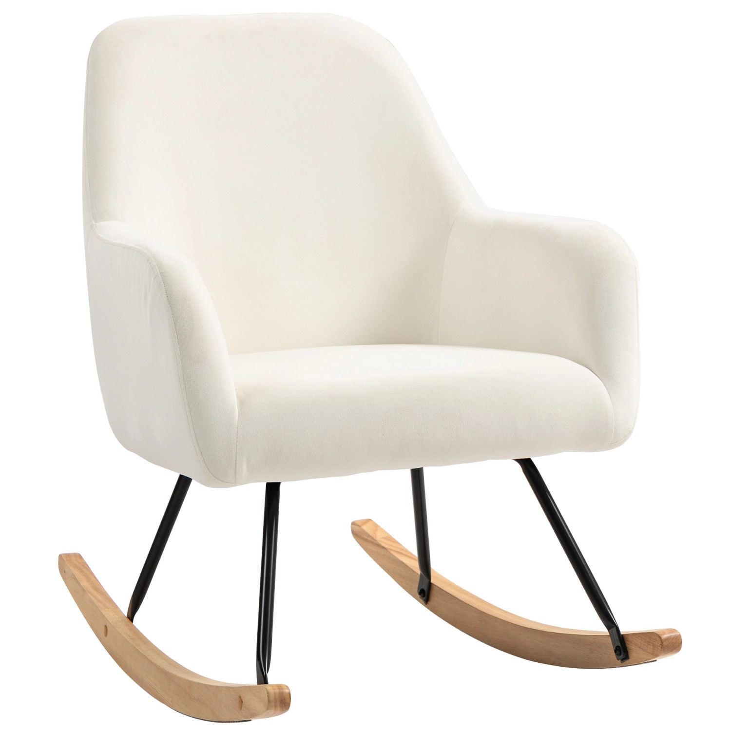 HOMCOM Schaukelstuhl Polyester Schaumstoff 85L x 68B x 89H cm Cremeweiß HOMCOM Schaukelstuhl Polyester Schaumstoff 85L x 68B x 89H cm Cremeweiß von HOMCOM