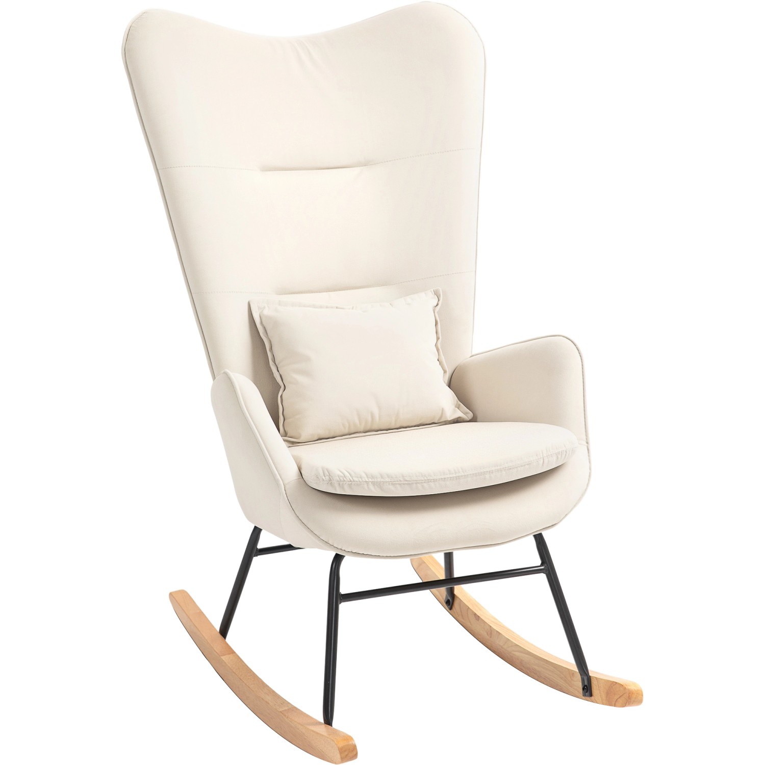 HOMCOM Schaukelstuhl Polyester Schaumstoff Cremeweiß 67L x 85B x 112H cm HOMCOM Schaukelstuhl Polyester Schaumstoff Cremeweiß 67L x 85B x 112H cm von HOMCOM