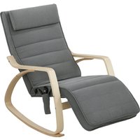 HOMCOM Schaukelstuhl Schaukelsessel mit Massagefunktion, Heizung, Kopfstütze, Fußstütze, Sessel, Relaxsessel mit Samtoptik, Lesesessel, Schwingsessel für Wohnzimmer, Schlafzimmer, Grau   Aosom von HOMCOM