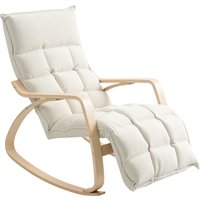 HOMCOM Schaukelstuhl Schaukelsessel mit Rückenlehne, Fußstütze, Sessel, Relaxsessel mit Leinenoptik, Schwingsessel, Lesesessel für Wohnzimmer, Schlafzimmer, Balkon Cremeweiß Aosom HOMCOM Schaukelstuhl Schaukelsessel mit Rückenlehne, Fußstütze, Sessel, Relaxsessel mit Leinenoptik, Schwingsessel, Lesesessel für Wohnzimmer, Schlafzimmer, Balkon Cremeweiß Aosom von HOMCOM