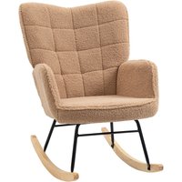 Schaukelstuhl Schwingsessel Akzentstuhl bis 120 kg, Polyester, Braun von HOMCOM