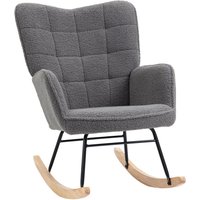 Schaukelstuhl Schwingsessel Akzentstuhl bis 120 kg, Polyester, Dunkelgrau von HOMCOM