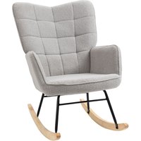 Schaukelstuhl Schwingsessel Akzentstuhl bis 120 kg, Polyester, Hellgrau von HOMCOM