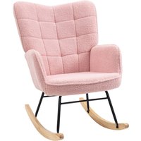 Schaukelstuhl Schwingsessel Akzentstuhl bis 120 kg, Polyester, Rosa von HOMCOM