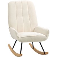 Schaukelstuhl Schwingsessel mit Sherpa-Vlies Belastbarkeit 150 kg Creme von HOMCOM