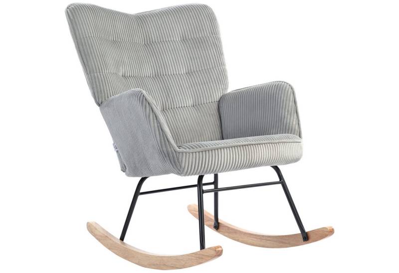 HOMCOM Schaukelstuhl Sessel Relaxsessel Wohnzimmersessel Akzentstuhl (Schaukelsessel, 1 St), für Wohnzimmer, Schlafzimmer, Hellgrau von HOMCOM