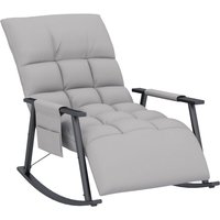 HOMCOM Schaukelstuhl Sessel Relaxsessel mit Fußstütze, Schaukelsessel mit Seitentasche, verstellbar Rückenlehne Schwingsessel für Wohnzimmer, bis 120 von HOMCOM
