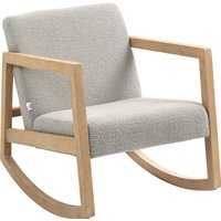 HOMCOM Schaukelstuhl Stillstuhl Schaukelsessel aus Wollbouclé-Stoff mit massiven Kautschukholzbeinen, Schaukelstuhl für Schlafzimmer, Wohnzimmer - 60 x 81 x 71 cm Grau   Aosom von HOMCOM