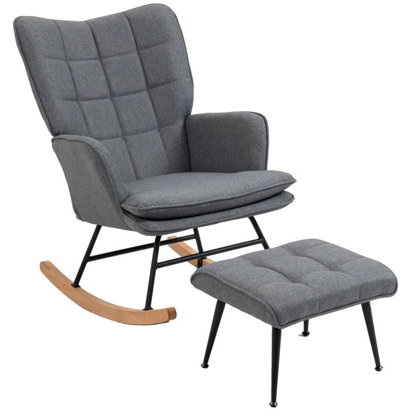 HOMCOM Schaukelstuhl mit Hocker von HOMCOM