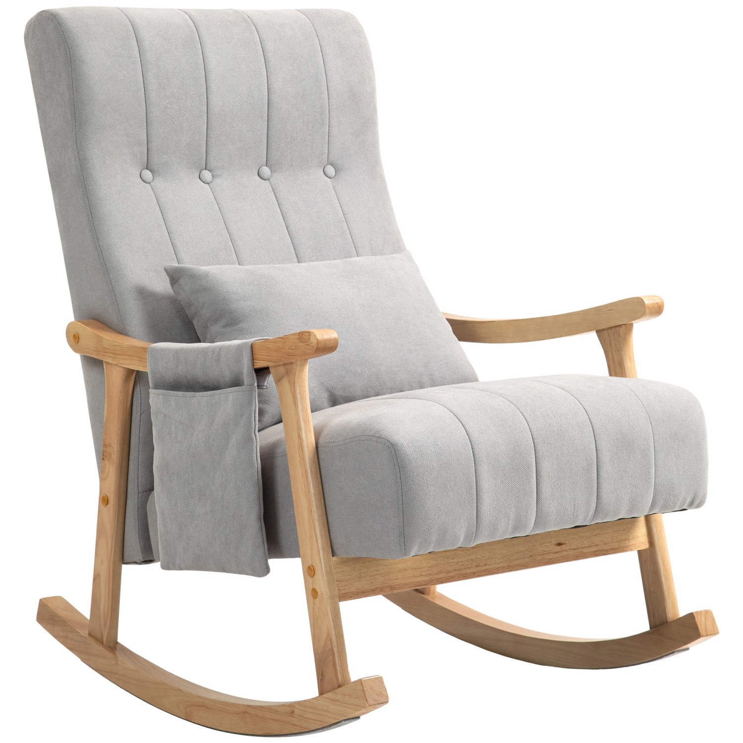 HOMCOM Schaukelstuhl mit Leinenoptik Polyester Grau 65L x 90B x 98H cm HOMCOM Schaukelstuhl mit Leinenoptik Polyester Grau 65L x 90B x 98H cm von HOMCOM