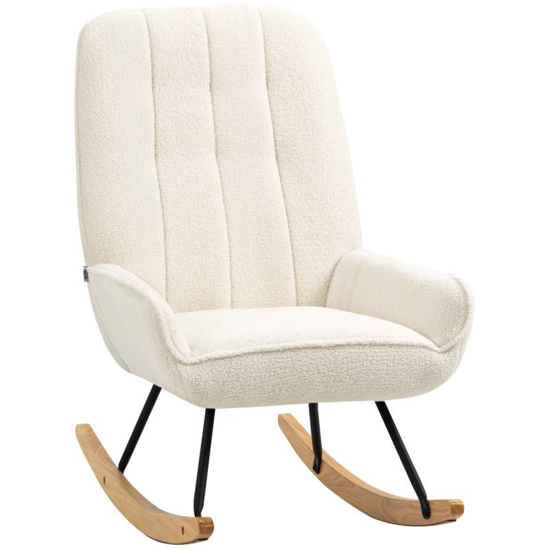 HOMCOM Schaukelstuhl mit Sherpa-Vlies 63 x 95 x 97 cm von HOMCOM
