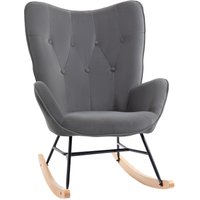 HOMCOM Schaukelstuhl mit Stahlrahmen gepolstert Relax Stuhl Sessel Stuhl Wohnzimmersessel Lounge mit von HOMCOM