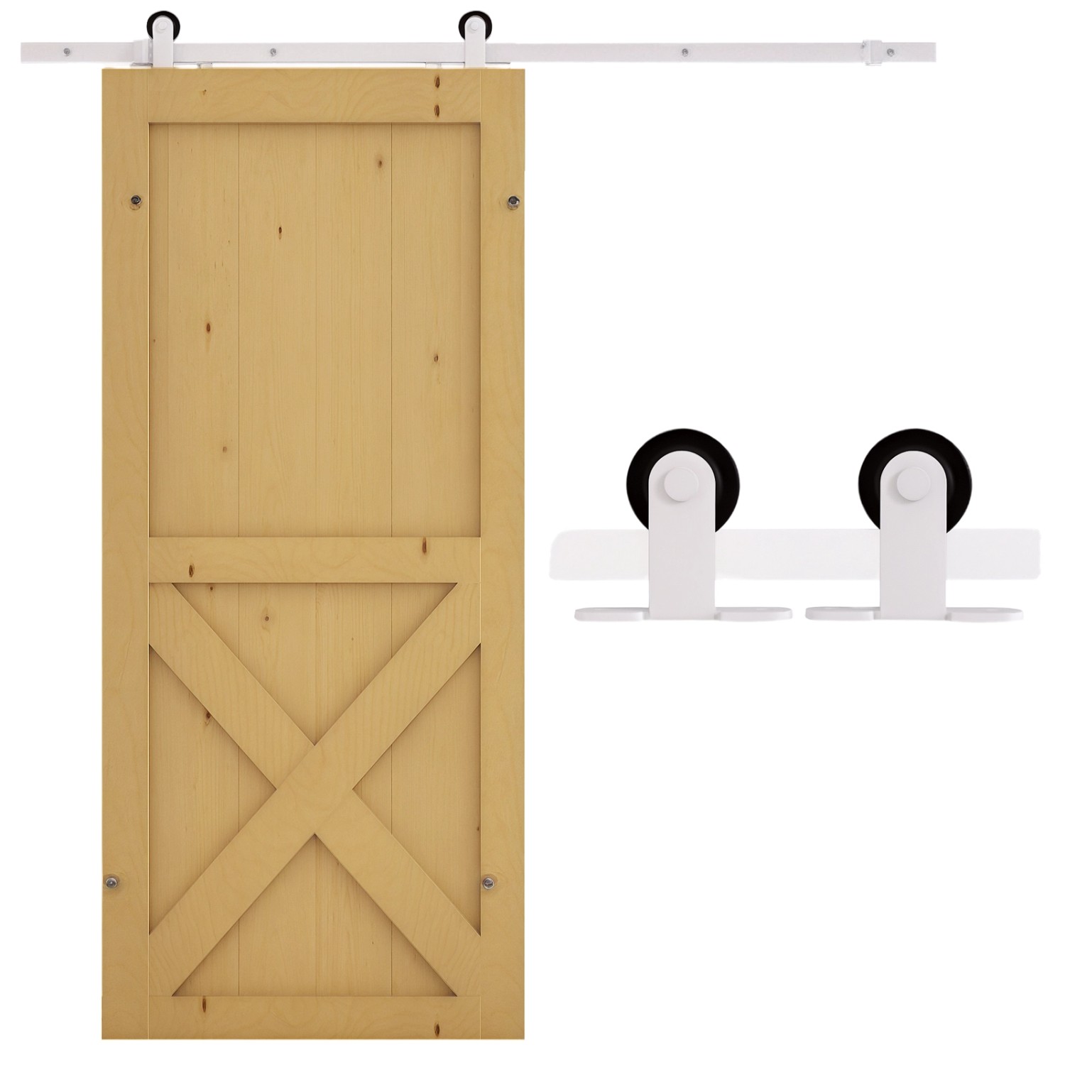 HOMCOM Schiebetür-Beschlagsatz Kohlenstoffstahl 183L x 4B x 0,6H cm Weiß HOMCOM Schiebetür-Beschlagsatz Kohlenstoffstahl 183L x 4B x 0,6H cm Weiß von HOMCOM