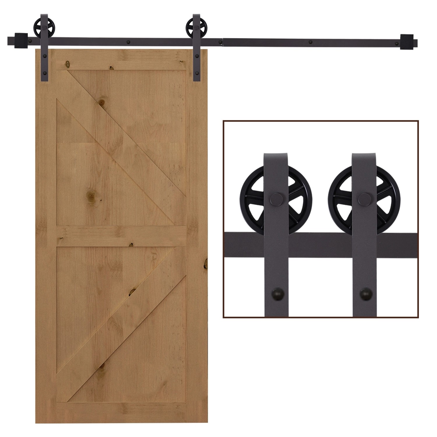 HOMCOM Schiebetür-Beschlagsatz Kohlenstoffstahl Braun 183L x 4B x 0,6H cm HOMCOM Schiebetür-Beschlagsatz Kohlenstoffstahl Braun 183L x 4B x 0,6H cm von HOMCOM
