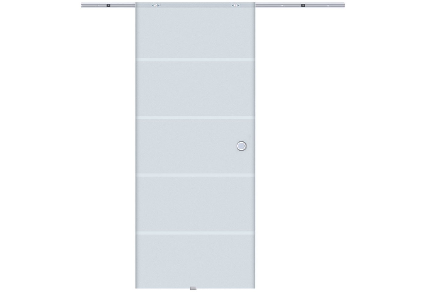 HOMCOM Schiebetür Glasschiebetür (Zimmertür, 1-St., Glastür), teilsatiniert 775 x 2050 mm von HOMCOM