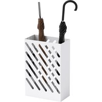 HOMCOM Schirmständer Regenschirmständer mit 4 Haken und Wasserauffangschale Regenschirmhalter für Gehstöcke & Regenschirme Stahl 28 x 14 x 41 cm Weiß   Aosom von HOMCOM