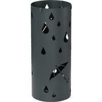 HOMCOM Schirmständer Regenschirmständer mit 4 Haken und abnehmbarer Tropfschale Schirmhalter für Gehstöcke & Regenschirme Stahl Ø17 x 41 cm Dunkelgrau   Aosom von HOMCOM
