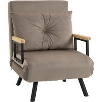 HOMCOM Schlafsessel, Einzelsofa mit Bettfunktion, Relaxsessel mit Rückenkissen von HOMCOM